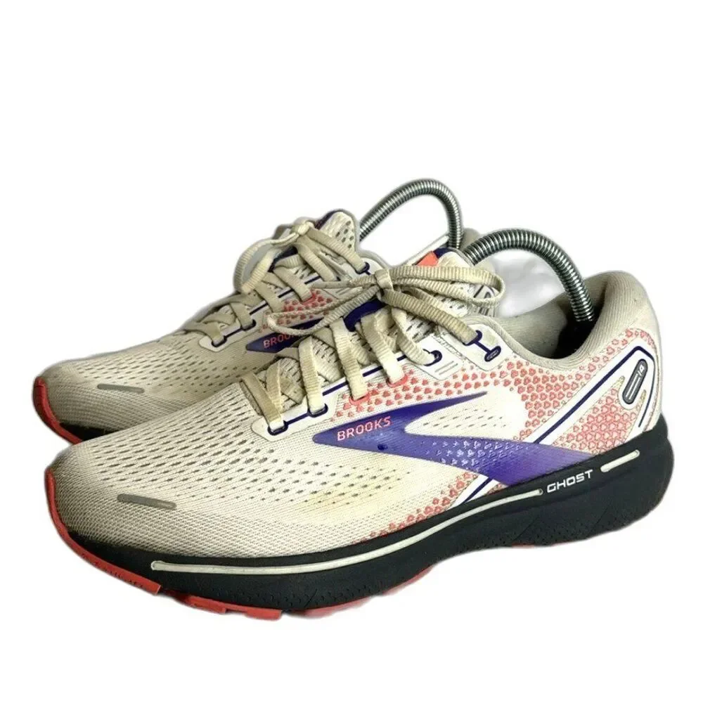 Brooks Ghost 14 Running athletic Shoes  Womens‎ Sz 10 M (B) White/Purple